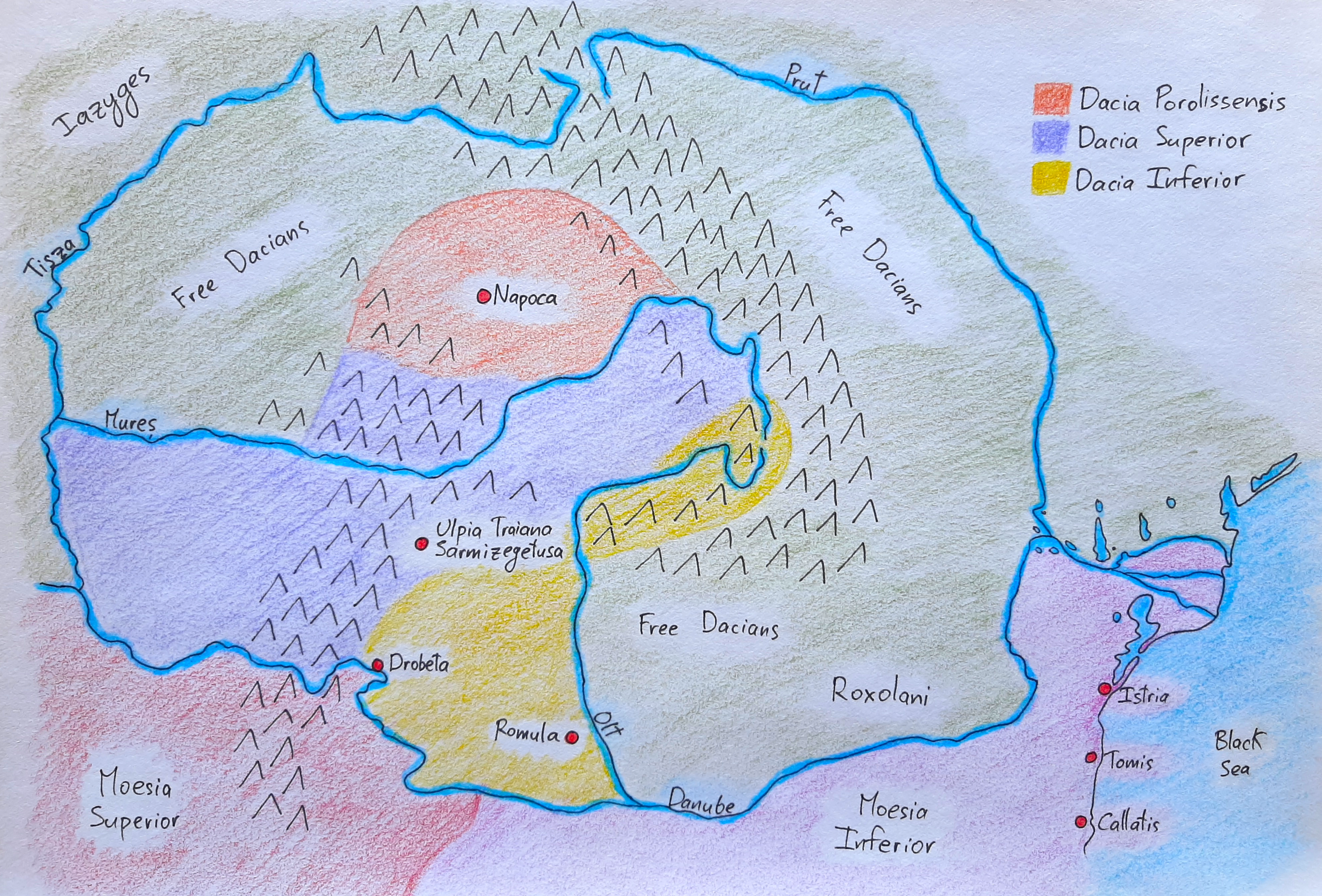 124 CE – Hadrian’s three Dacias
